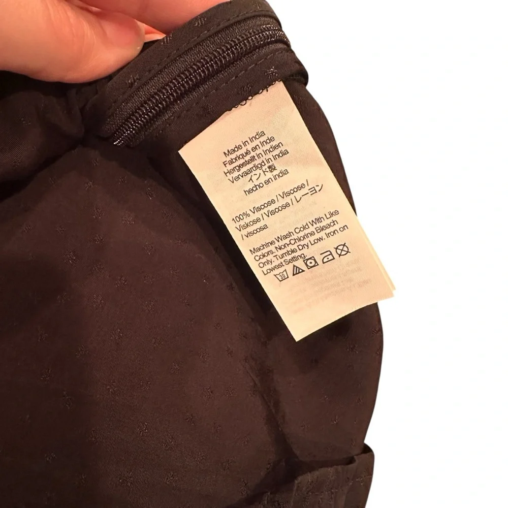 Madewell Ruched V Neck Jacquard Top Minimalist Texture Black Side Zip Size 0 NWT